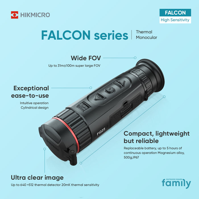Hikmicro Falcon 25mm Smart Thermal Surveillance Monocular