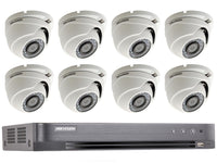 8 Dome Camera Hikvision TVI 1080p HD CCTV System with 20m IR, PoC DVR - SpyCameraCCTV