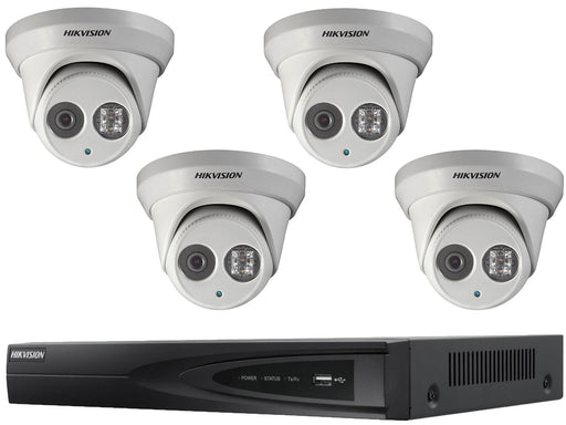 Hikvision 4 Turret Camera 4MP IP CCTV System with 30m IR, NVR - SpyCameraCCTV