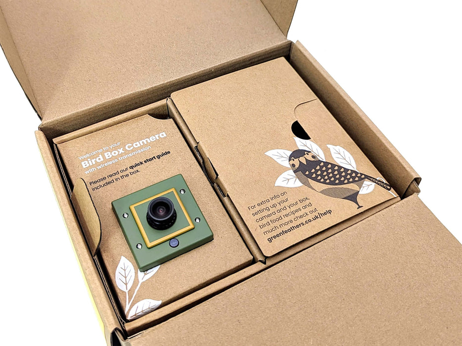 Green Feathers Bird Box Camera Deluxe Bundle Wireless Transmission