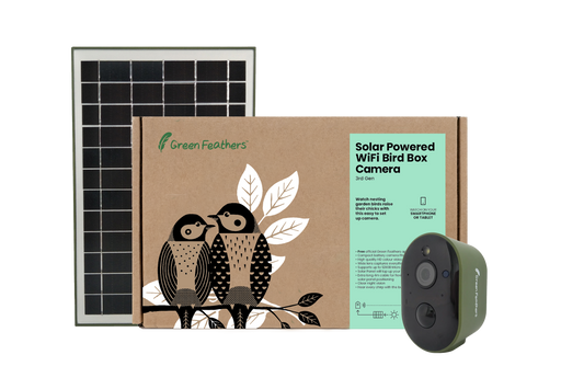 Green Feathers Solar Powered WiFi Bird Box Camera