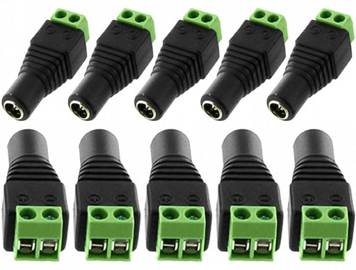 Female Jack Plug Connector 2.1mm Inner Diameter and Screw Terminal x10 - SpyCameraCCTV