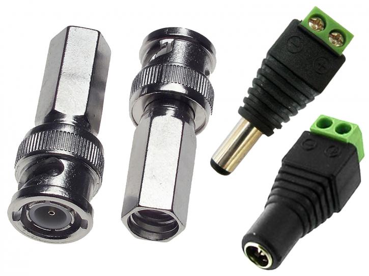 1 Camera Connector Kit for RG59 Cable- Power and BNC Twist Fittings - SpyCameraCCTV