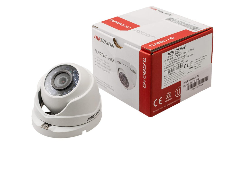 Hikvision Turbo HD TVI 1080p 20m IR Dome CCTV Camera with PoC - SpyCameraCCTV