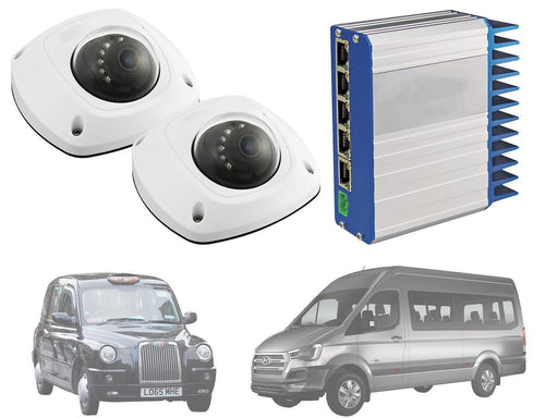 In Car Taxi CCTV System - 2 Dome Cameras, PoE Switch