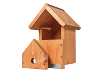 wooden bird box with removable panel