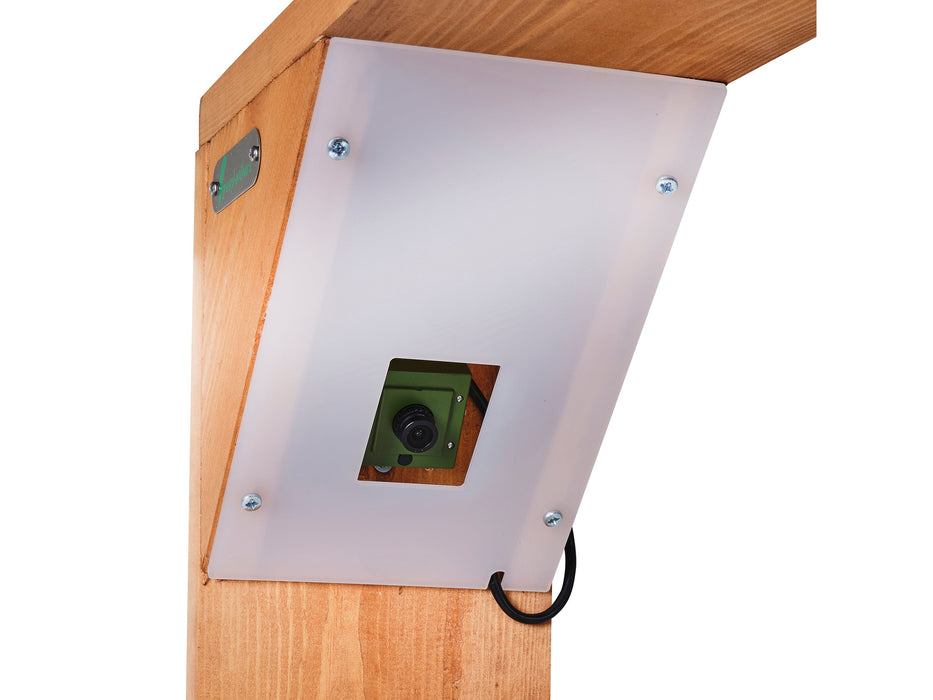 closeup of weatherproof camera cover