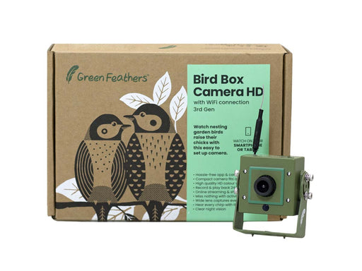 green feathers wifi bird box camera with box