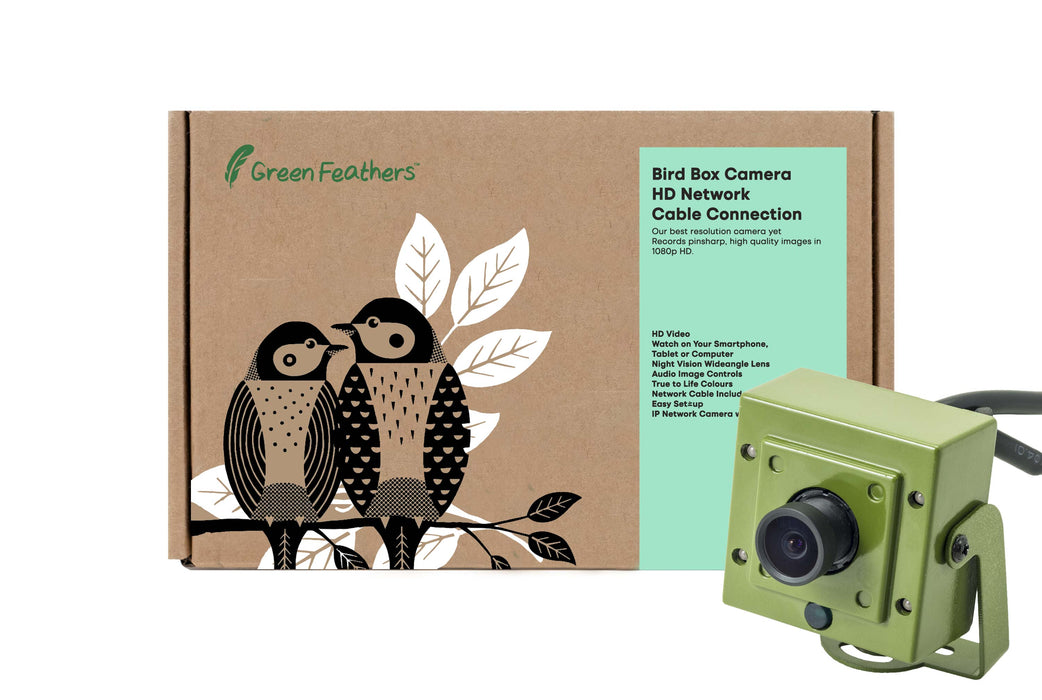 Green Feathers Bird Box Camera HD Network Cable Connection