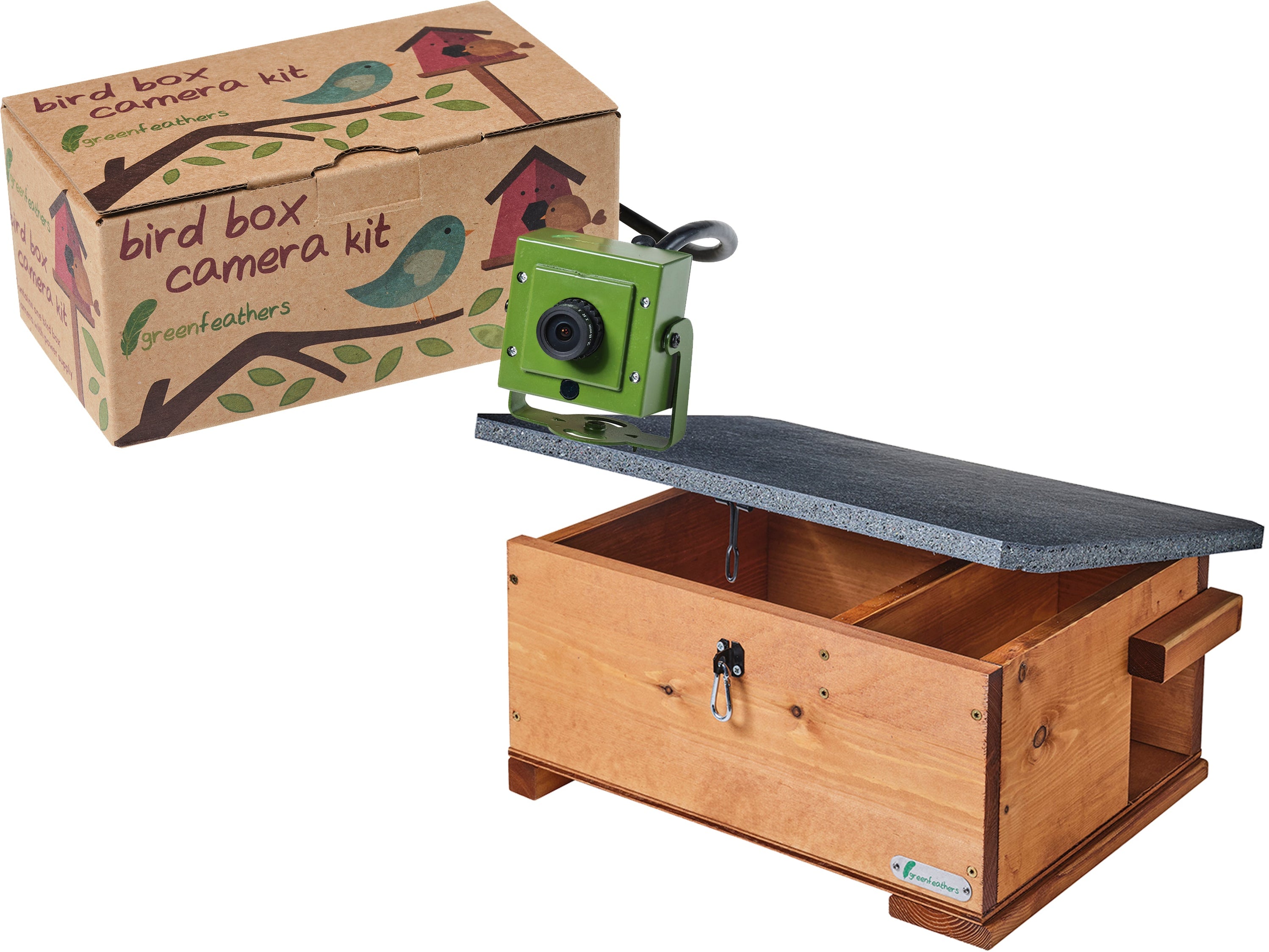 Hedgehog Box HD IP Camera Kit | Green Feathers — SpyCameraCCTV