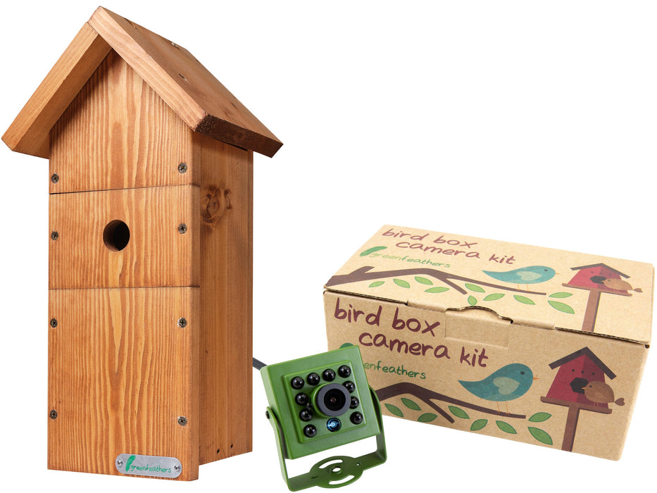 Green Feathers Bird Box Camera HD Deluxe Bundle TV Cable Connection
